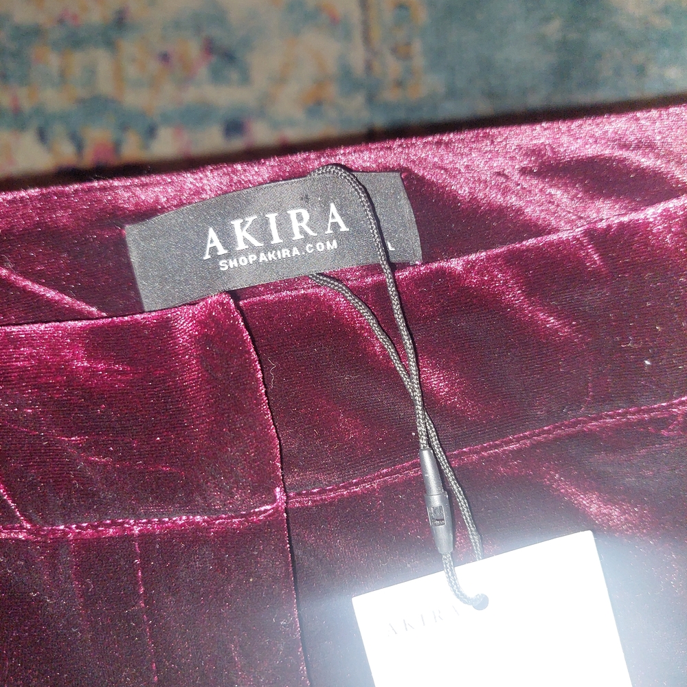 AKIRA Rich Burgundy Velvet Pants - Picture 6 of 7